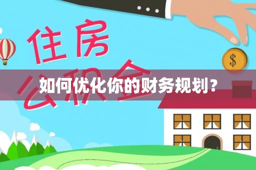 指导如何优化你的财务规划？